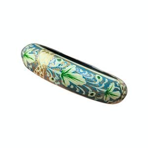 Vintage Hand-painted Wooden Chunky Bangle Bracelet